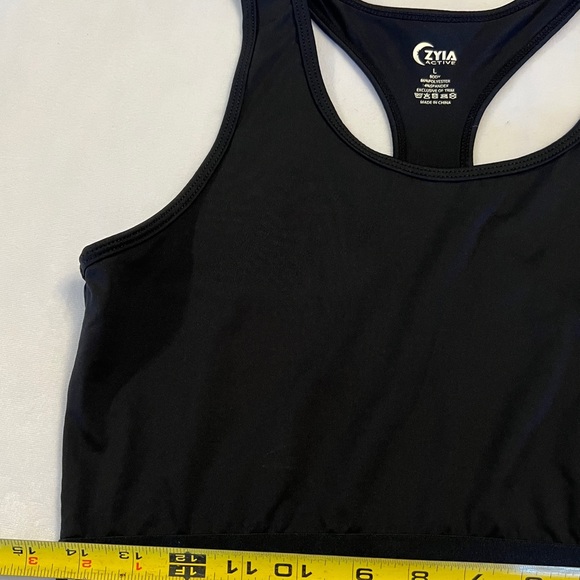 L ZYIA active comfort Sports Bra Black Large Racerback Unlined Unpadded Sportsw - Picture 4 of 6